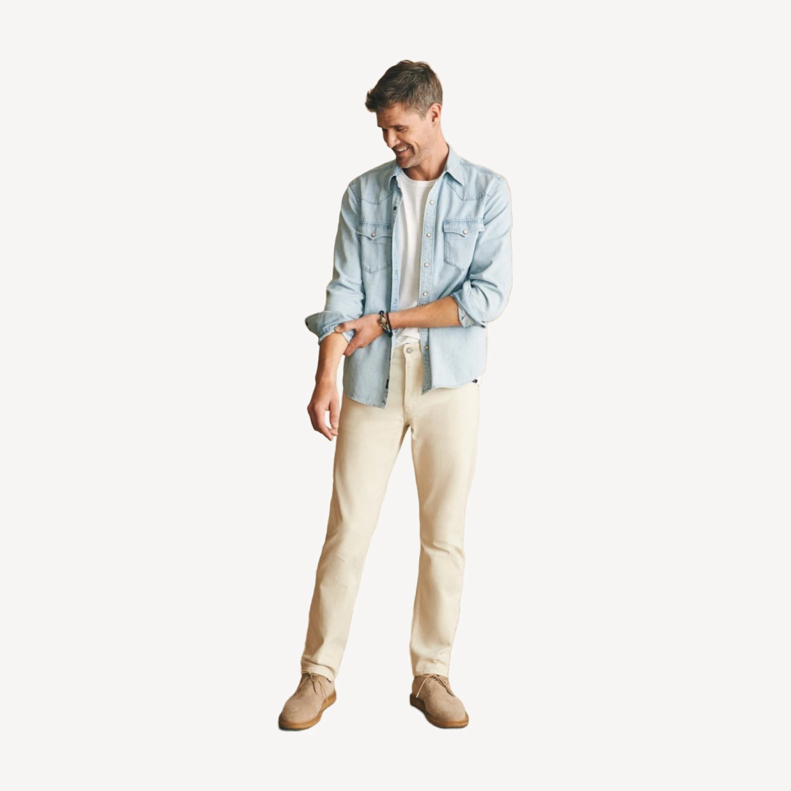 Slim Straight Denim (34") - Stone