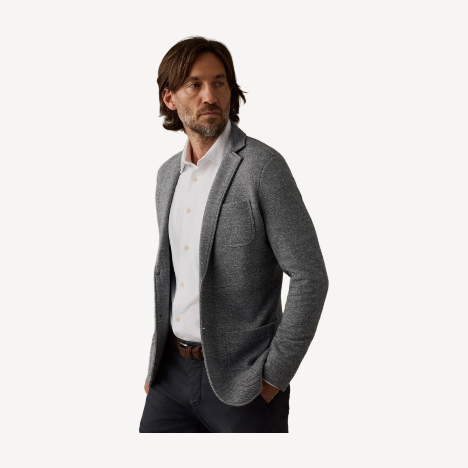 Inlet Knit Blazer (Tall) - Medium Grey Melange