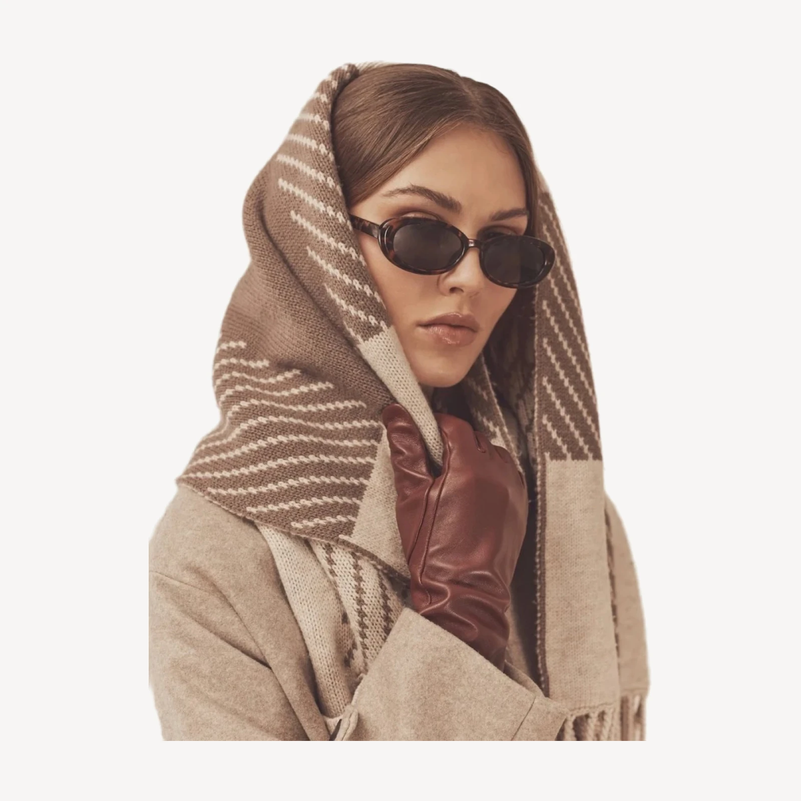 Cashmino Plaid Scarf with Pockets