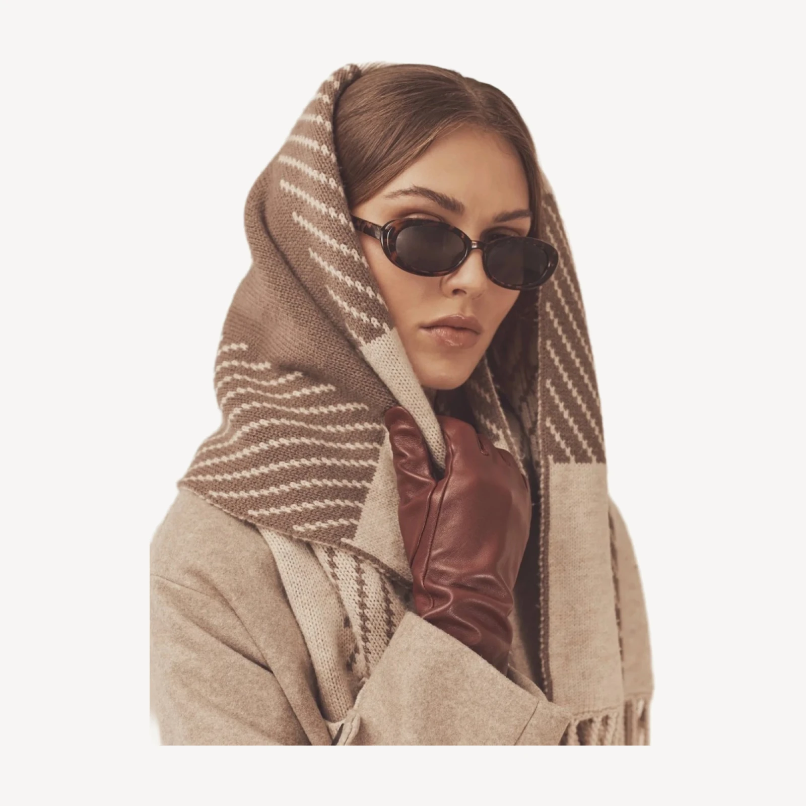 Cashmino Plaid Scarf with Pockets