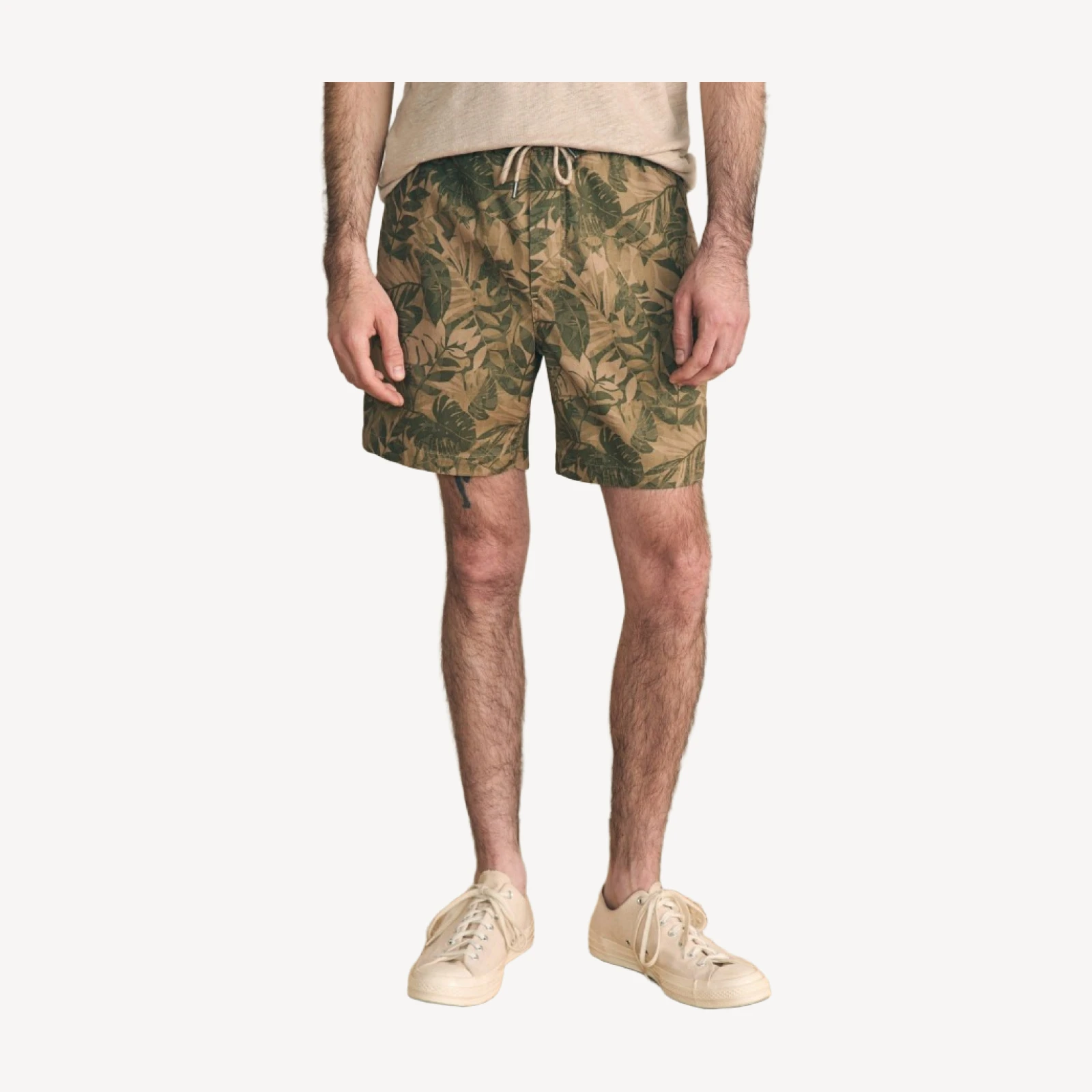 Essential Drawstring Short - Olive Jungle Tropical