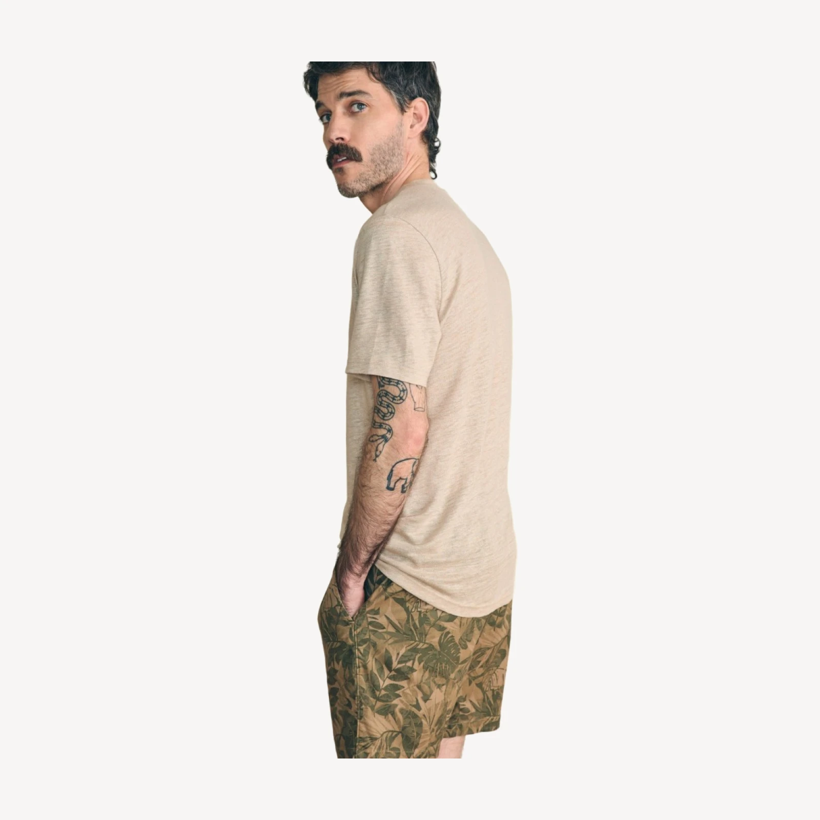 Essential Drawstring Short - Olive Jungle Tropical