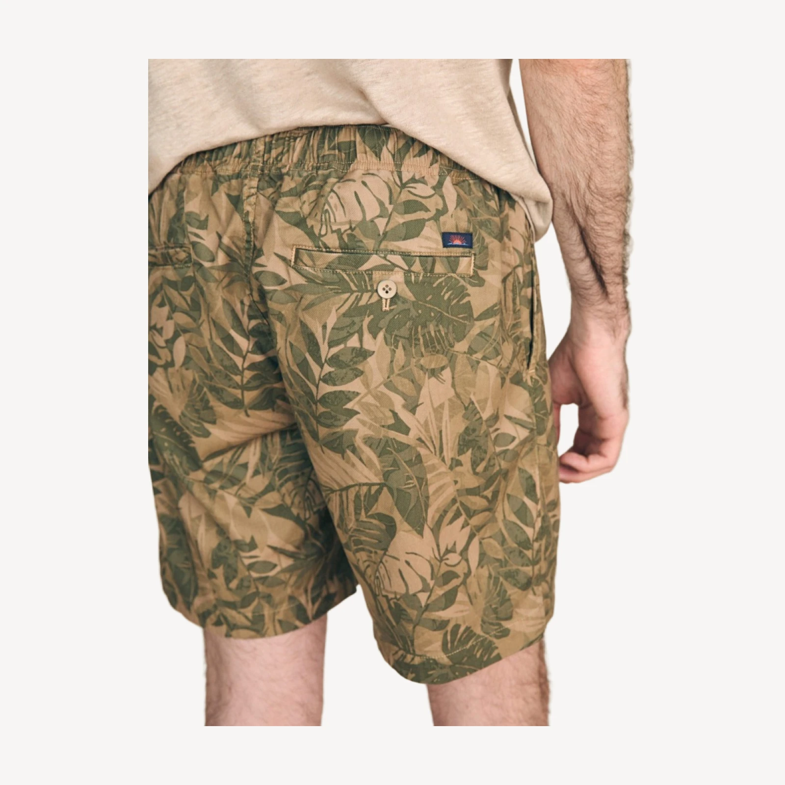Essential Drawstring Short - Olive Jungle Tropical