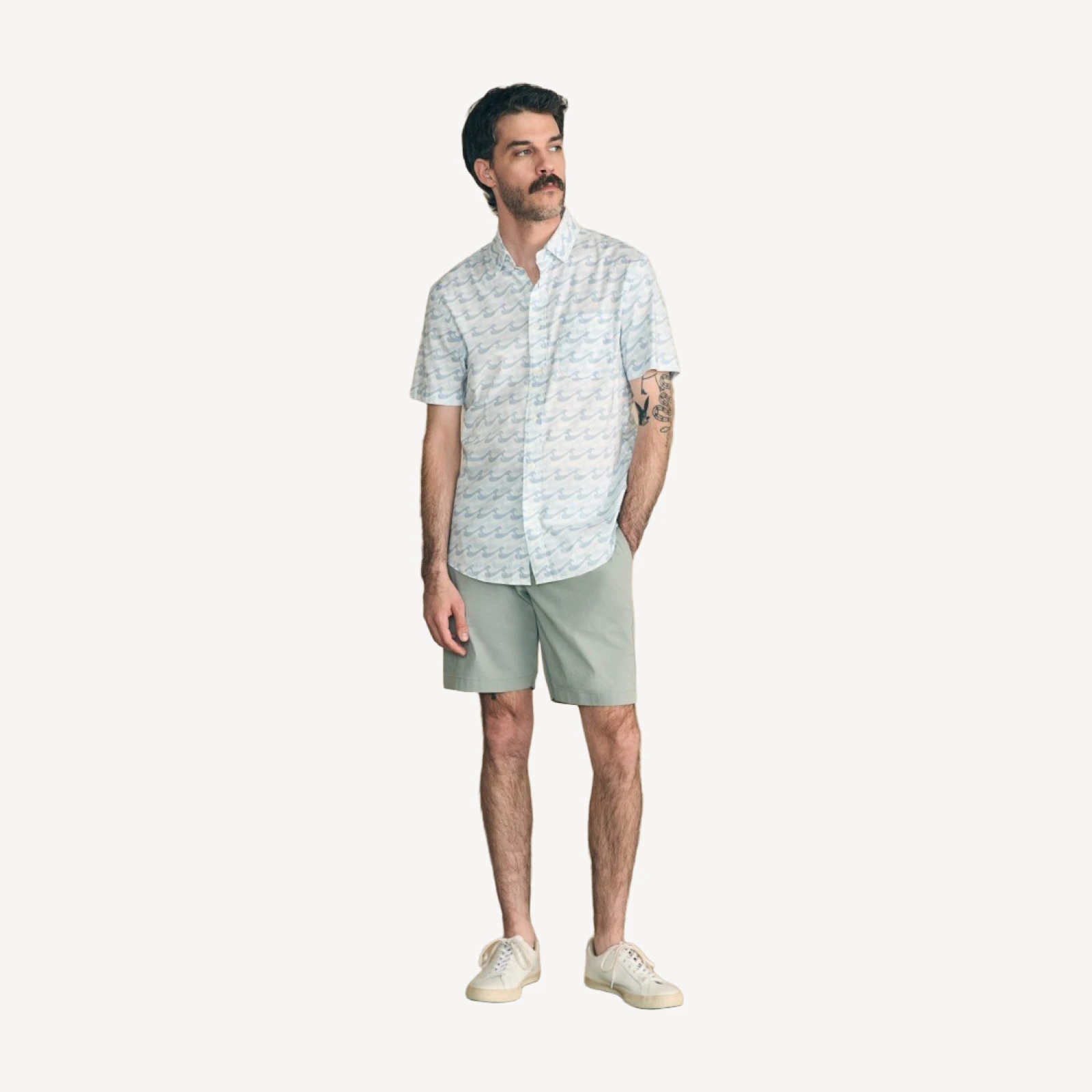 Short-Sleeve Movement Shirt - Ivory Endless Peaks