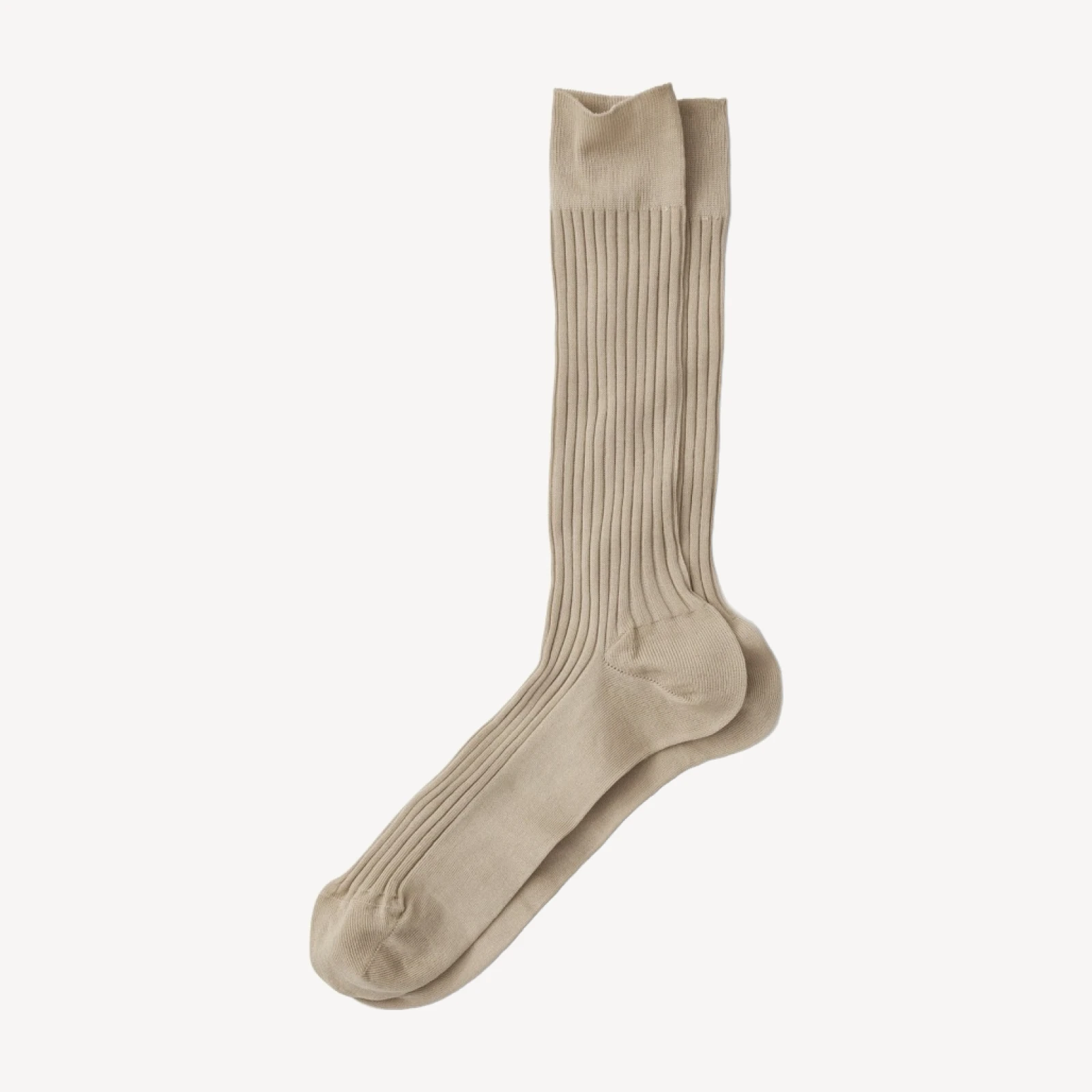 Stone Corgi Ribbed Cotton Dress Sock