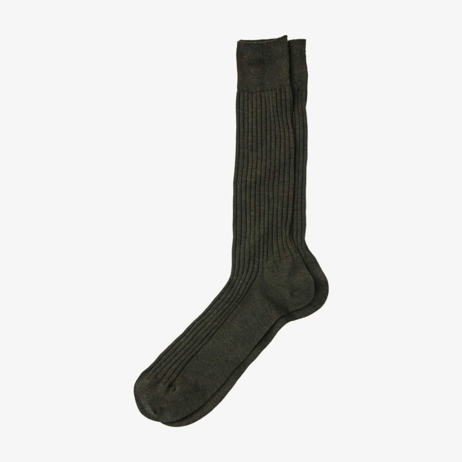 Khaki Corgi Ribbed Cotton Dress Sock