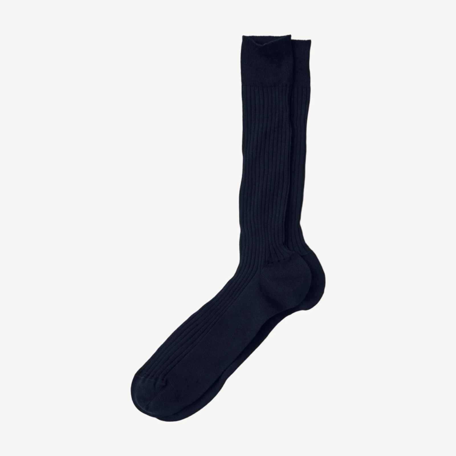 Dark Navy Corgi Ribbed Cotton Dress Sock
