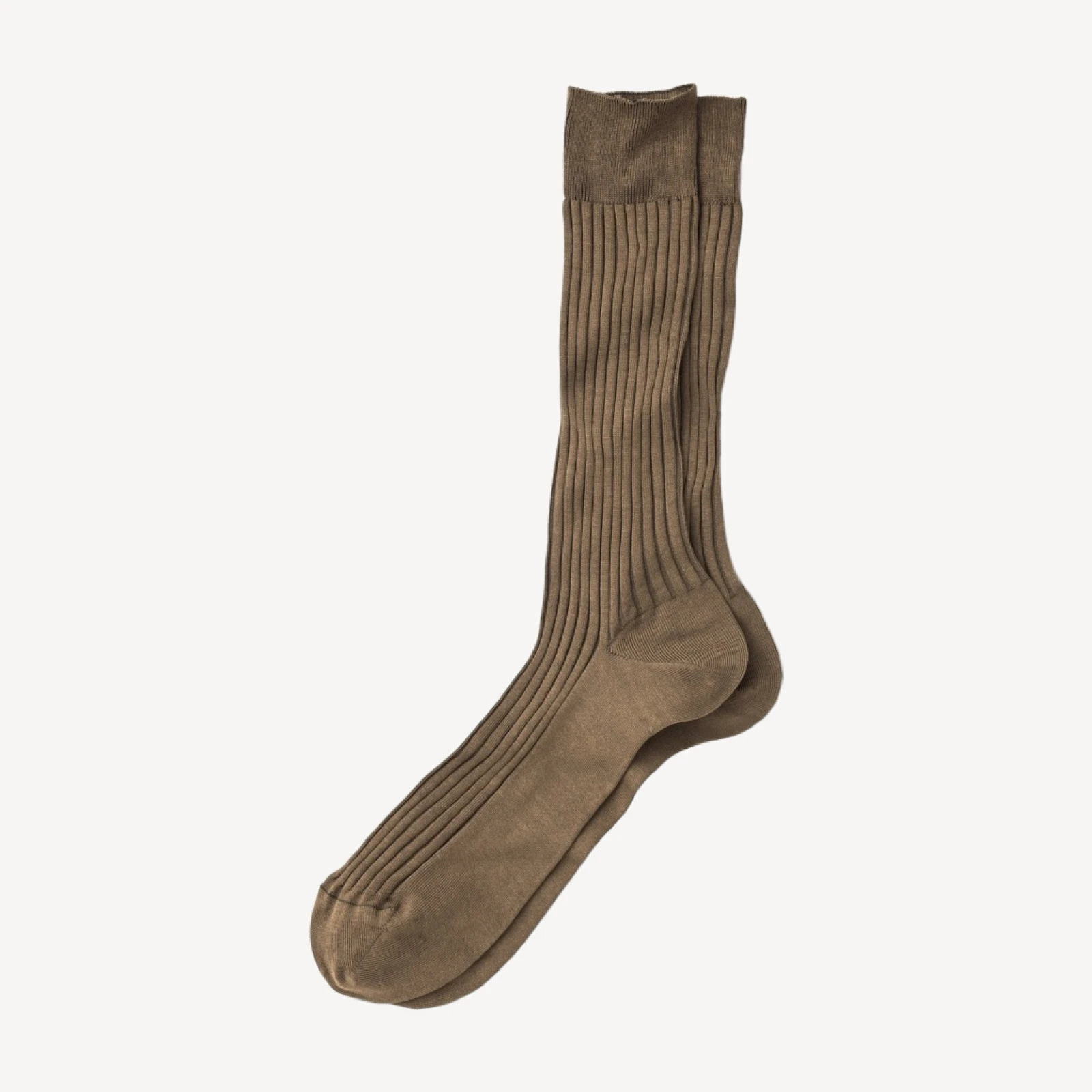 Brown Corgi Ribbed Cotton Dress Sock
