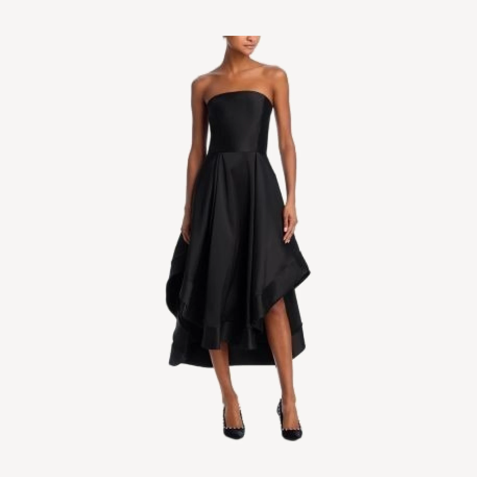 Aqua Mikado Strapless Midi Gown - Exclusive