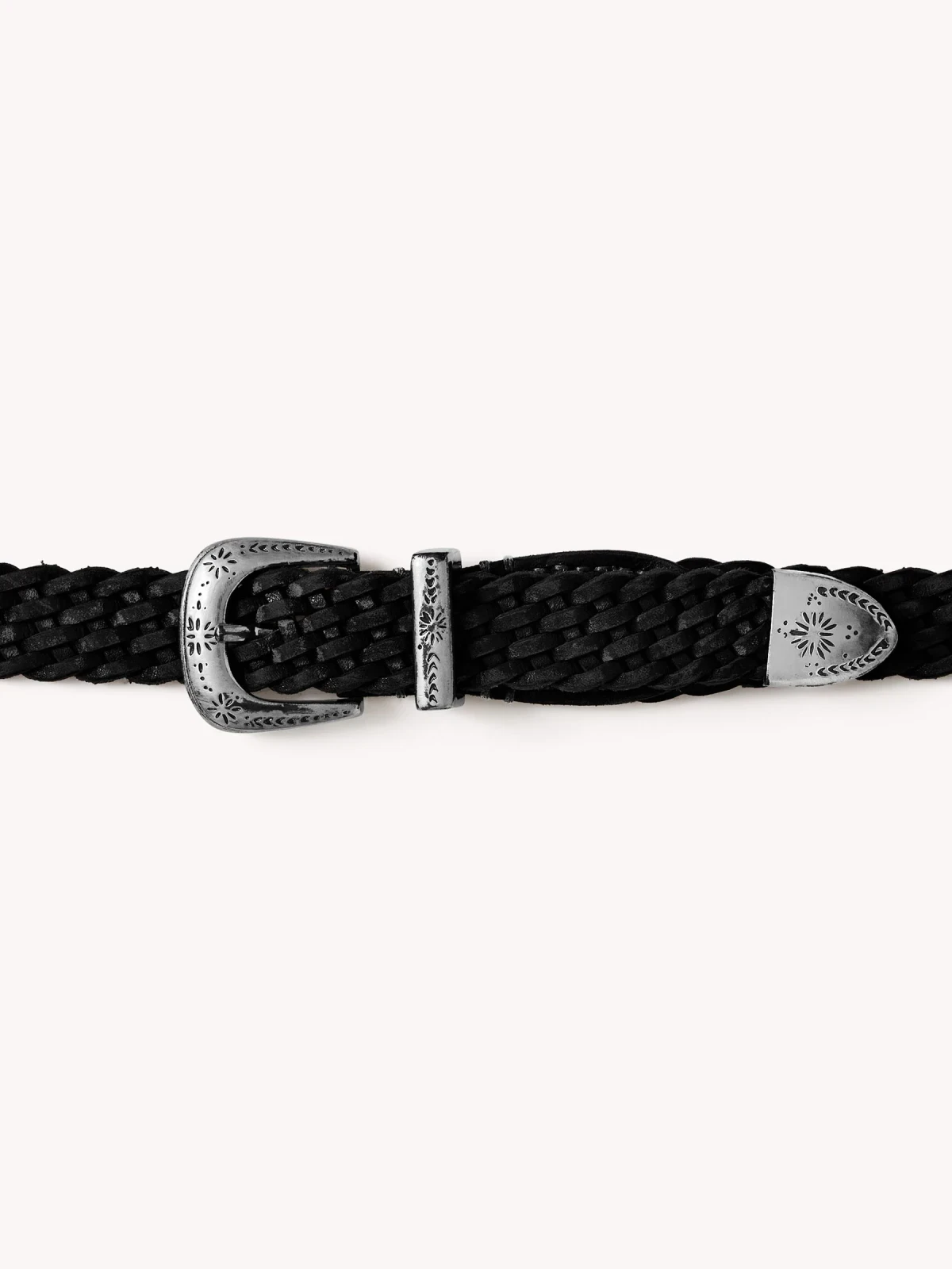 Black H.D. Lady's Braided Leather Belt