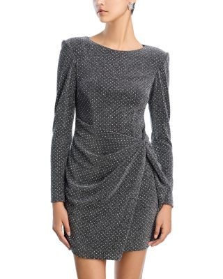 Aqua Studded Knit Mini Dress - Exclusive