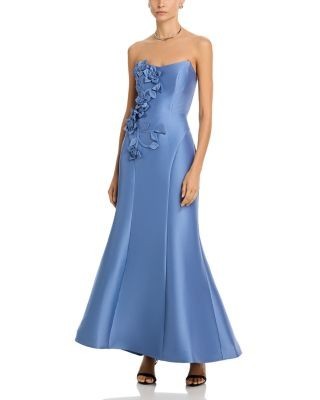 Aqua Strapless Mikdo Dress- Exclusive