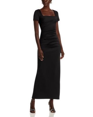 Aqua Scuba Open Back Cap Sleeve Maxi Dress - Exclusive