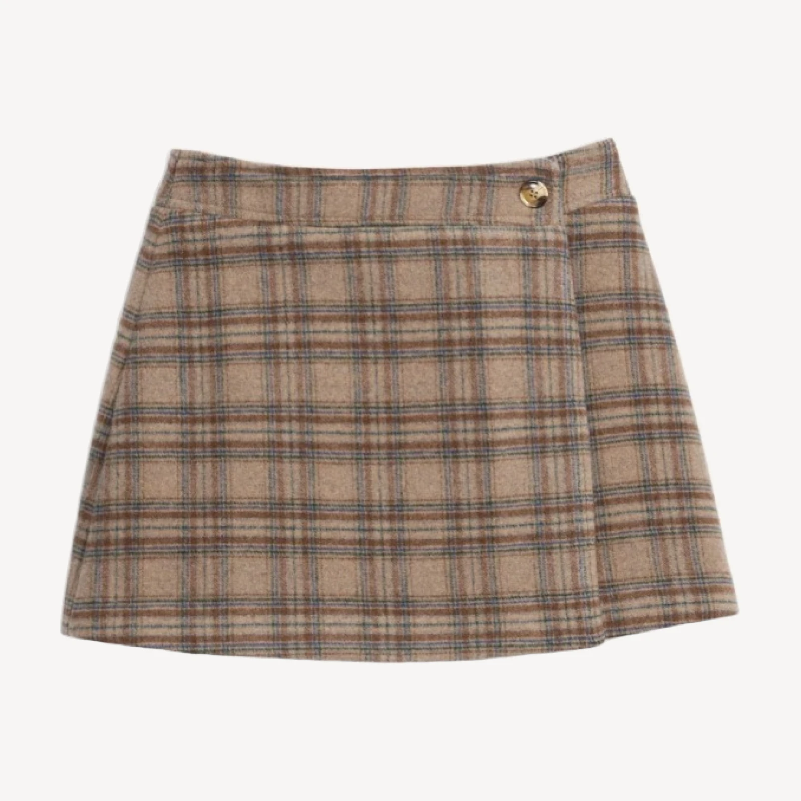 WOOL PLAID SKIRT