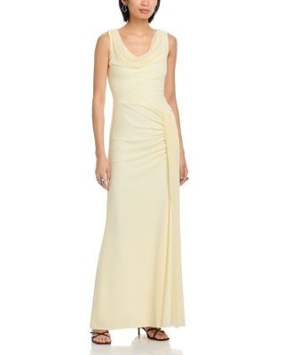 Aqua Cowl Neck Mesh Dress - Exclusive