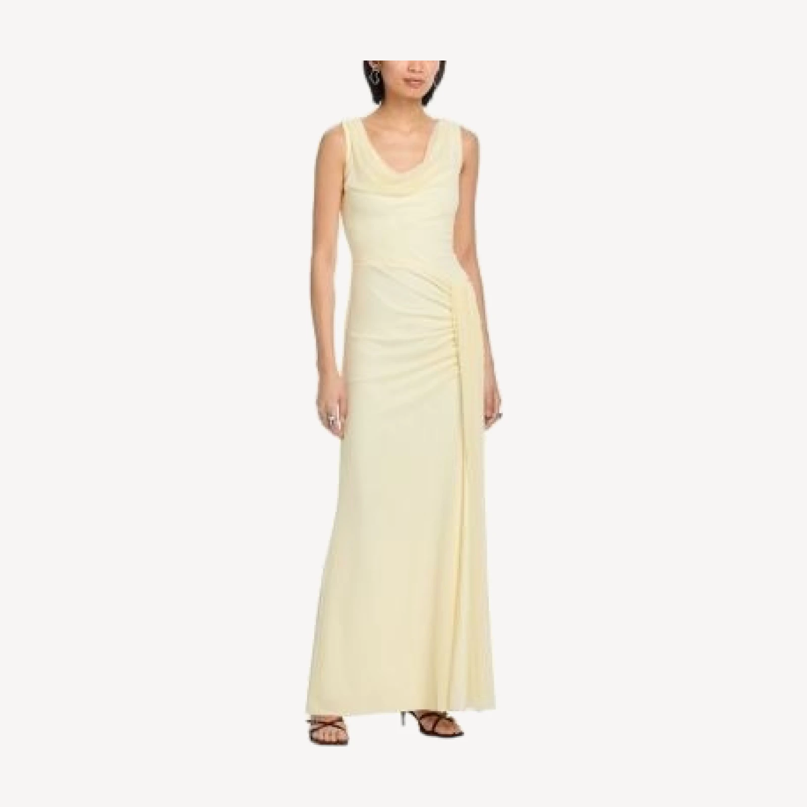 Aqua Cowl Neck Mesh Dress - Exclusive
