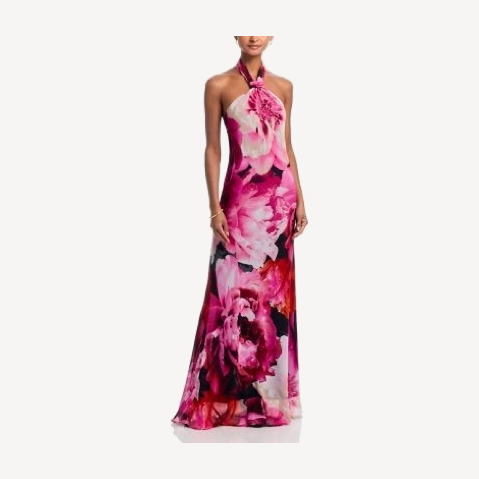 Aqua Knot Neck Chiffon Dress - Exclusive