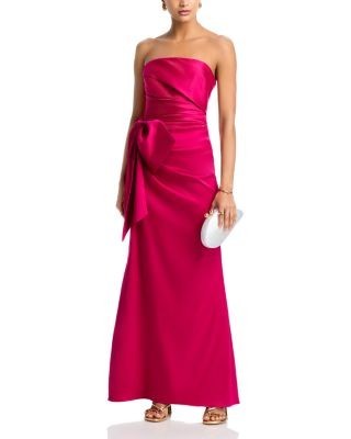 Aqua Mikado Strapless Dress - Exclusive