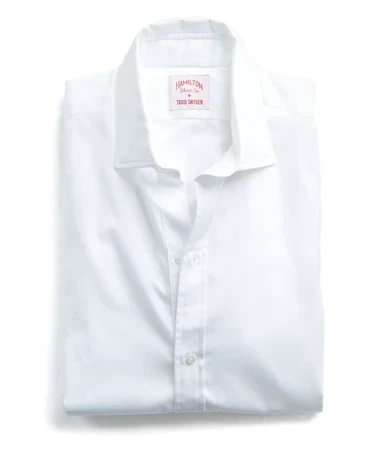 Hamilton + Todd Snyder Tuxedo Shirt with French Cuff in White