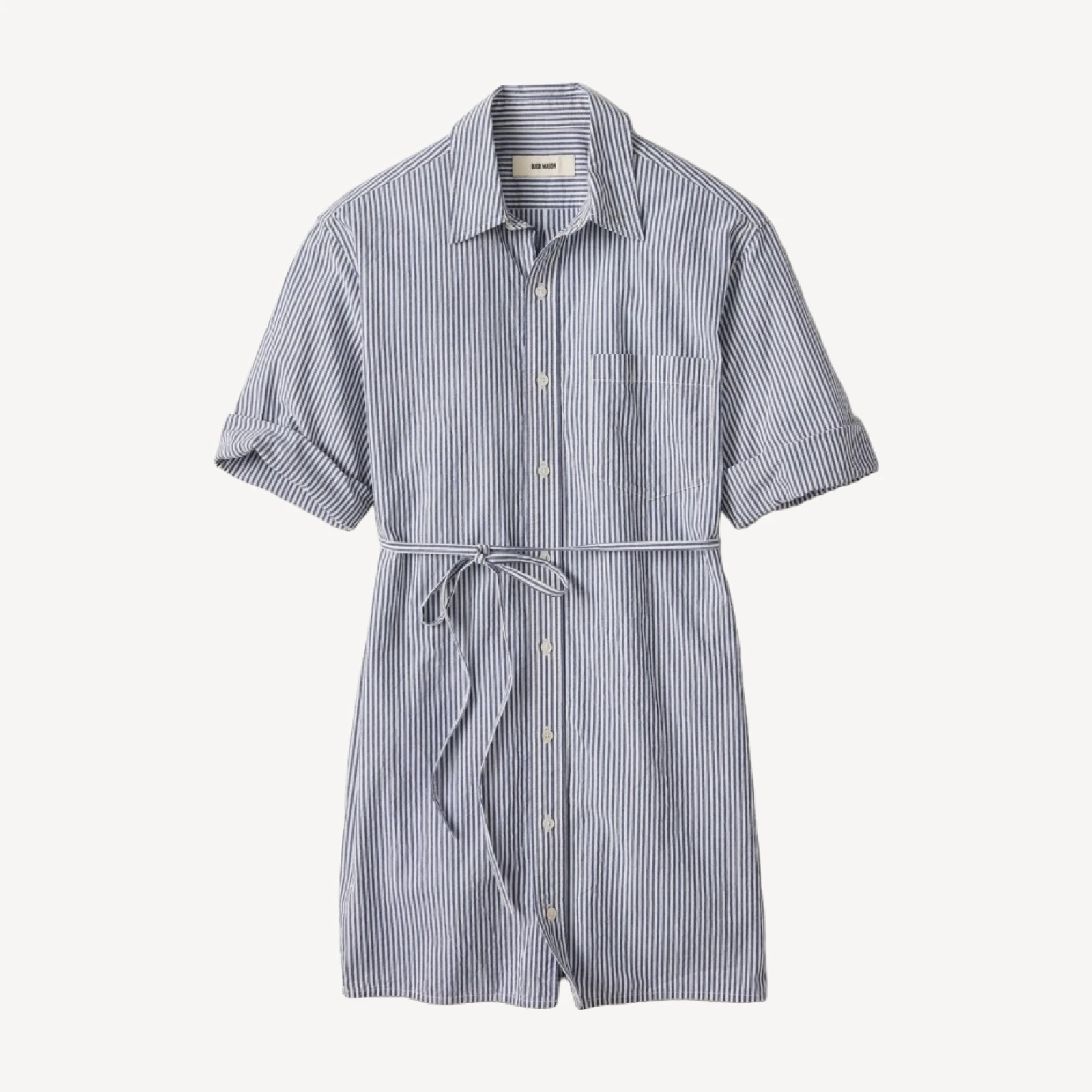 Hampton Stripe Blue / White Mainstay Cotton Ss Shirt Dress