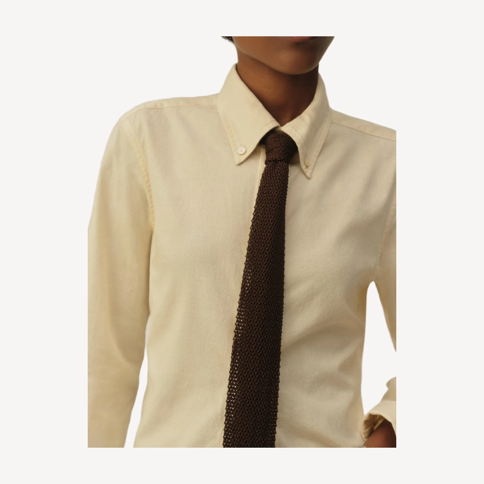 Brown Italian Silk Knit Tie