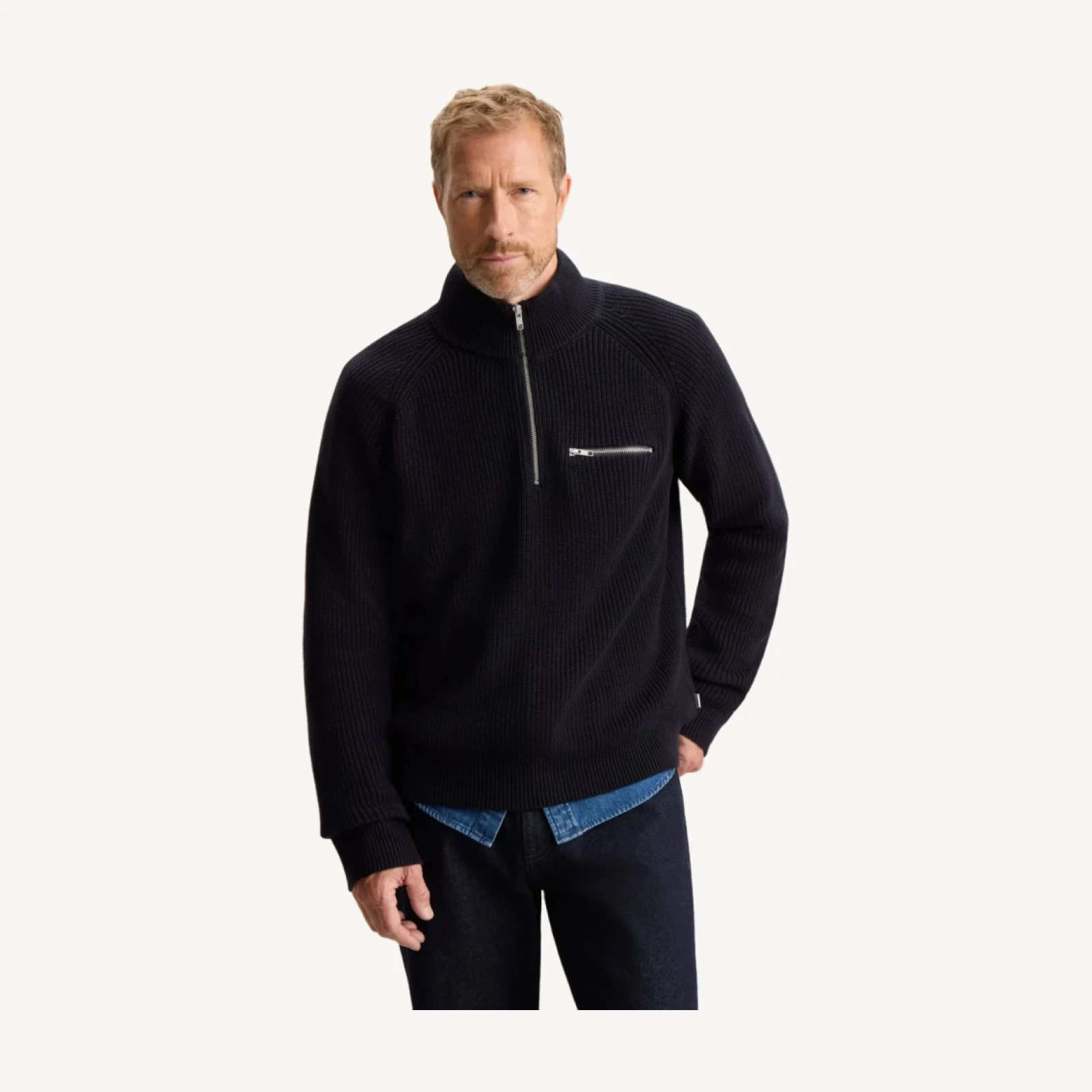 ESSENTIAL QUARTER-ZIP SWEATER