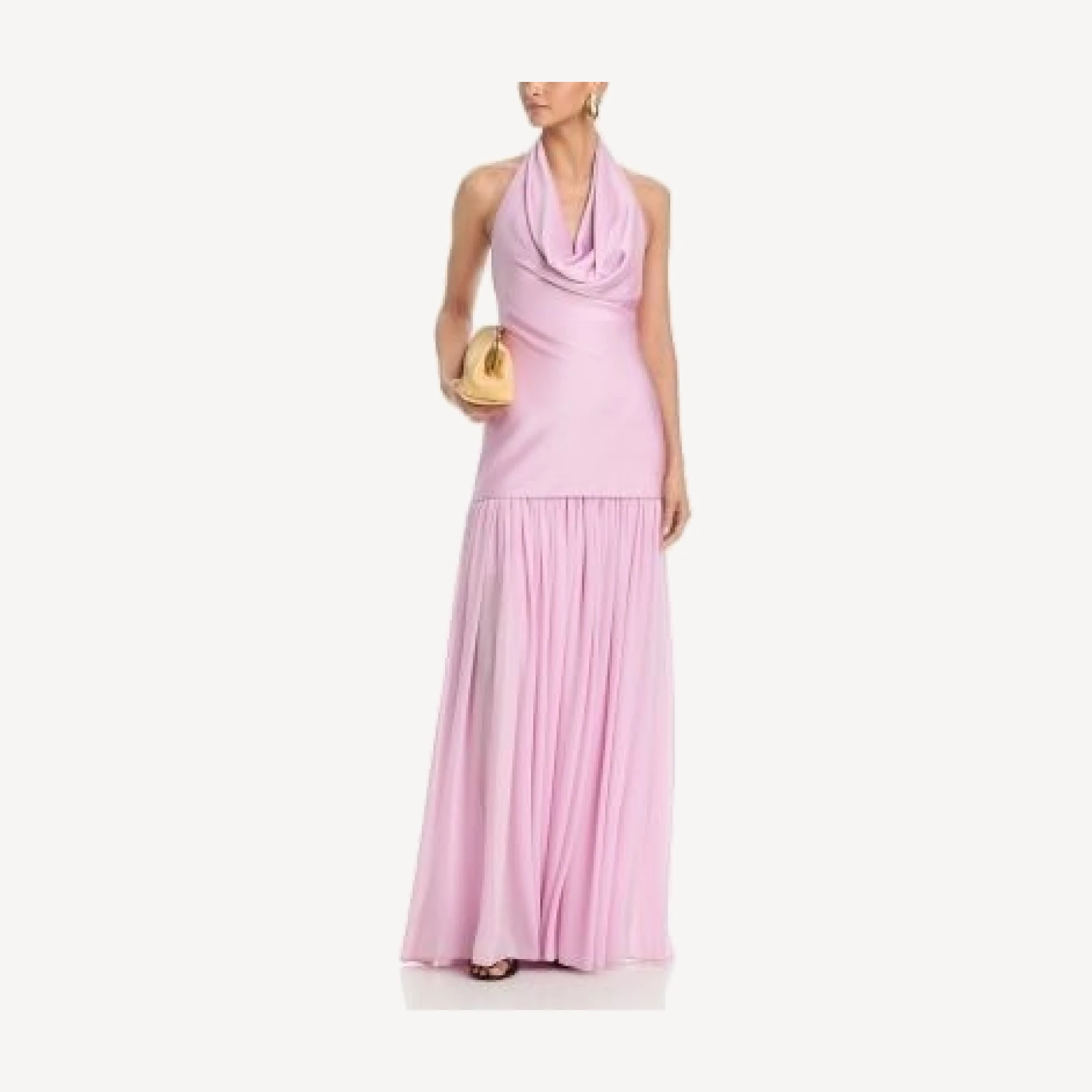 Aqua Cowl Neck Drop Waist Gown - Exclusive