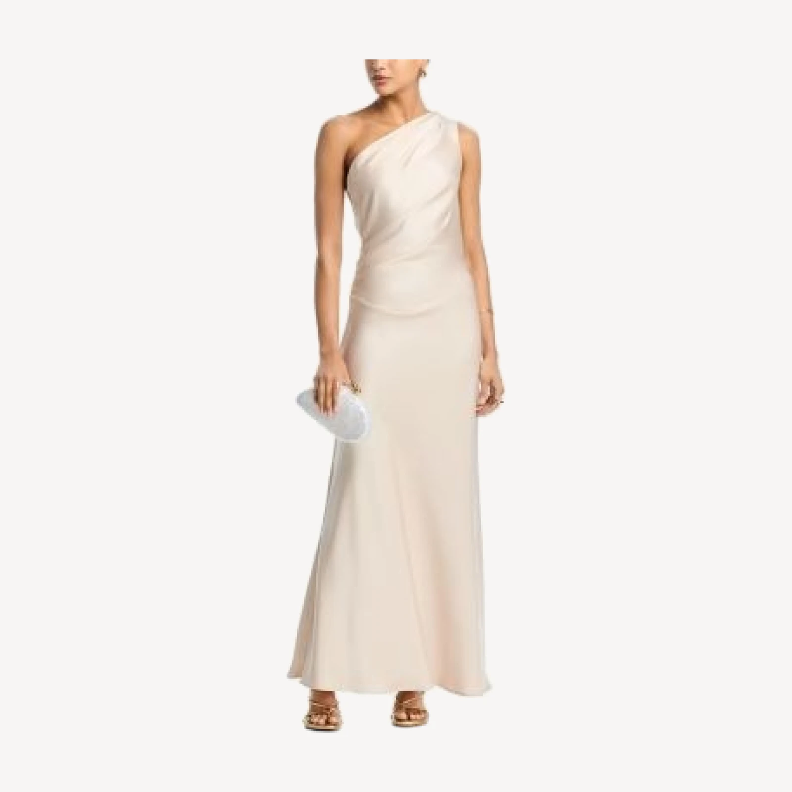Aqua One Shoulder Charmeuse Dress - Exclusive