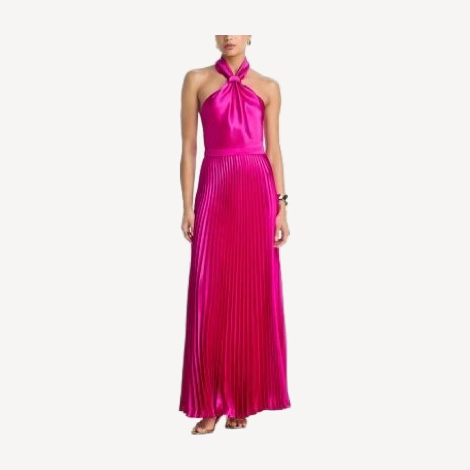 Aqua Knot Neck Charmeuse Dress - Exclusive