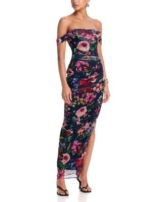 Aqua Floral Mesh Corset Dress - Exclusive
