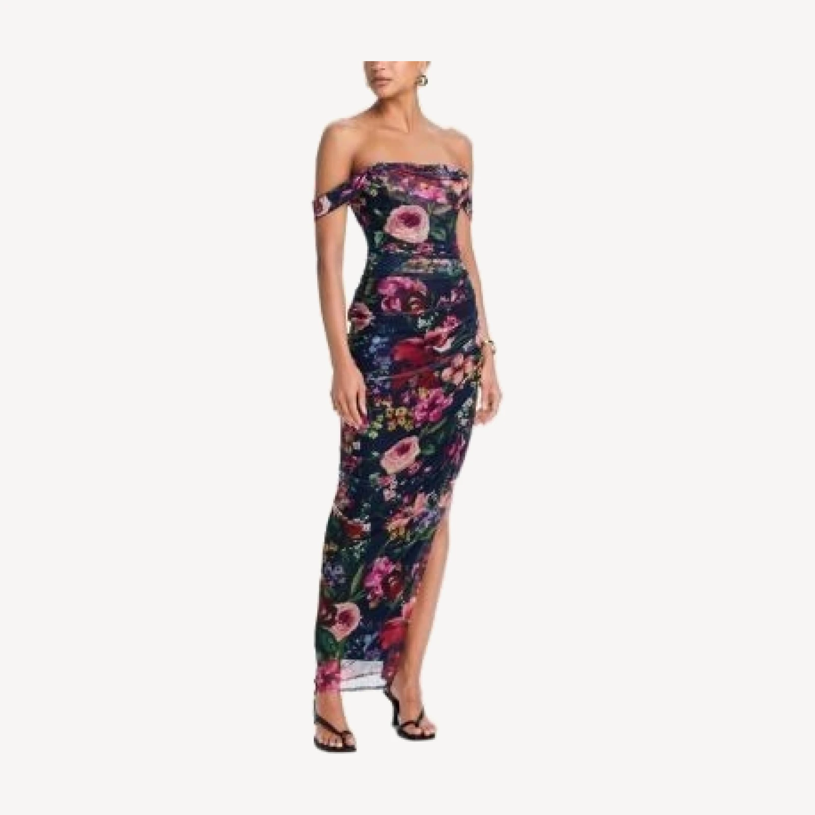 Aqua Floral Mesh Corset Dress - Exclusive