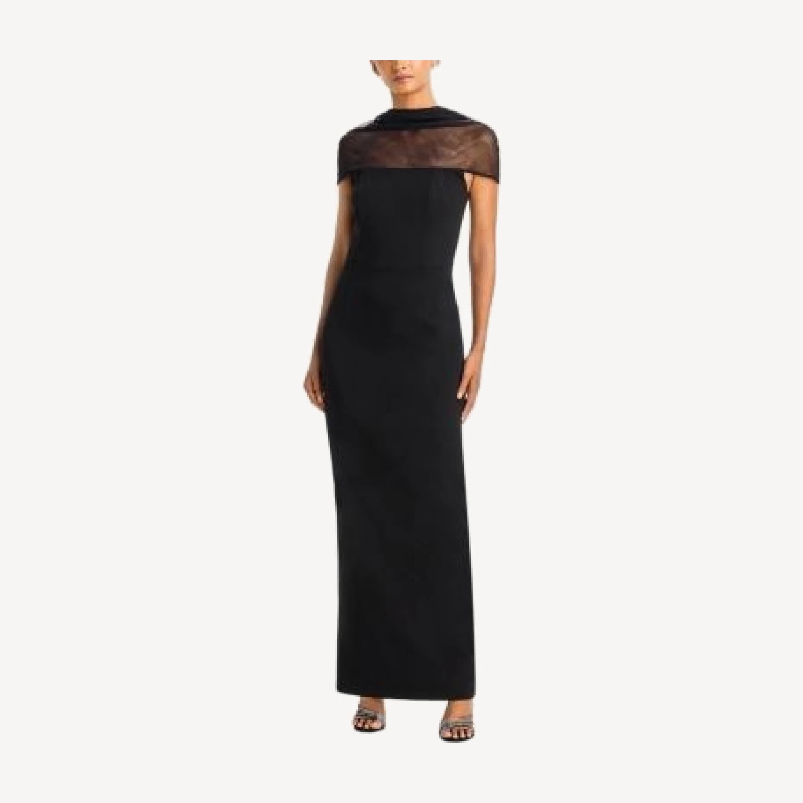 Aqua Shirred Mock Neck Scuba Crepe Dress - Exclusive