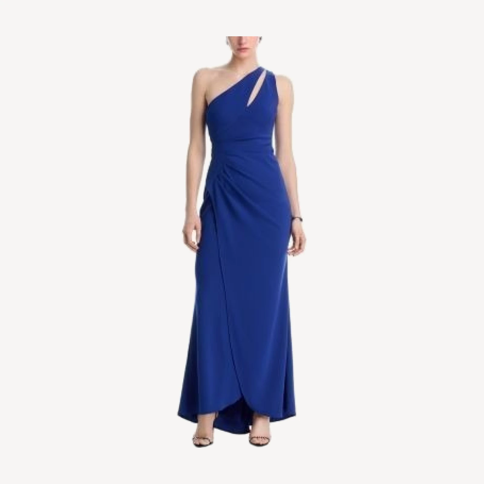 Aqua Cutout One Shoulder Gown - Exclusive