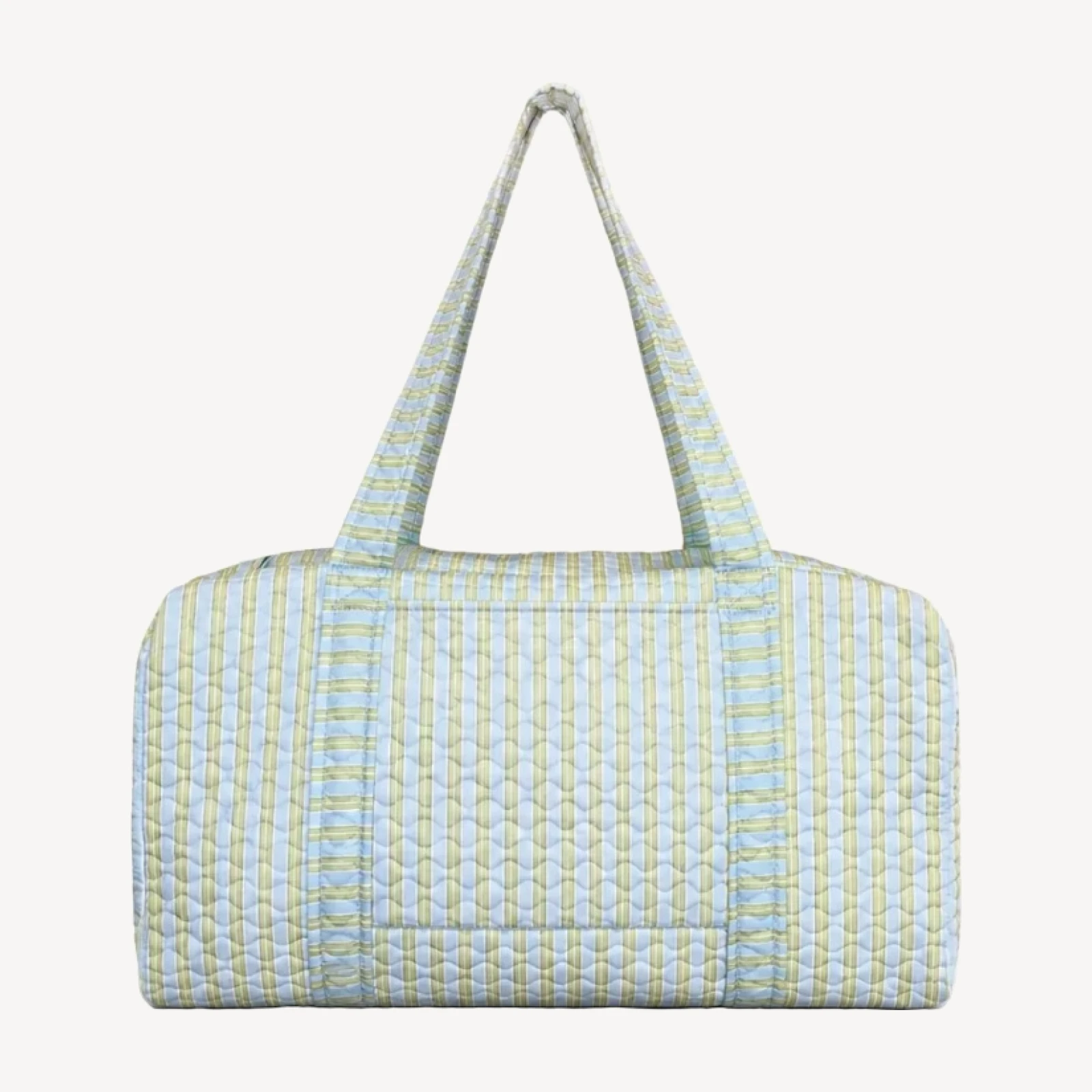 The Quilted Duffle Bag - Blue/Green Stripe