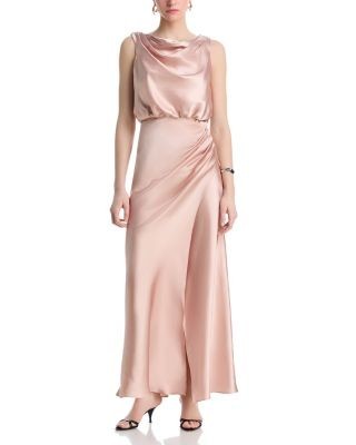Aqua Draped Maxi Dress - Exclusive
