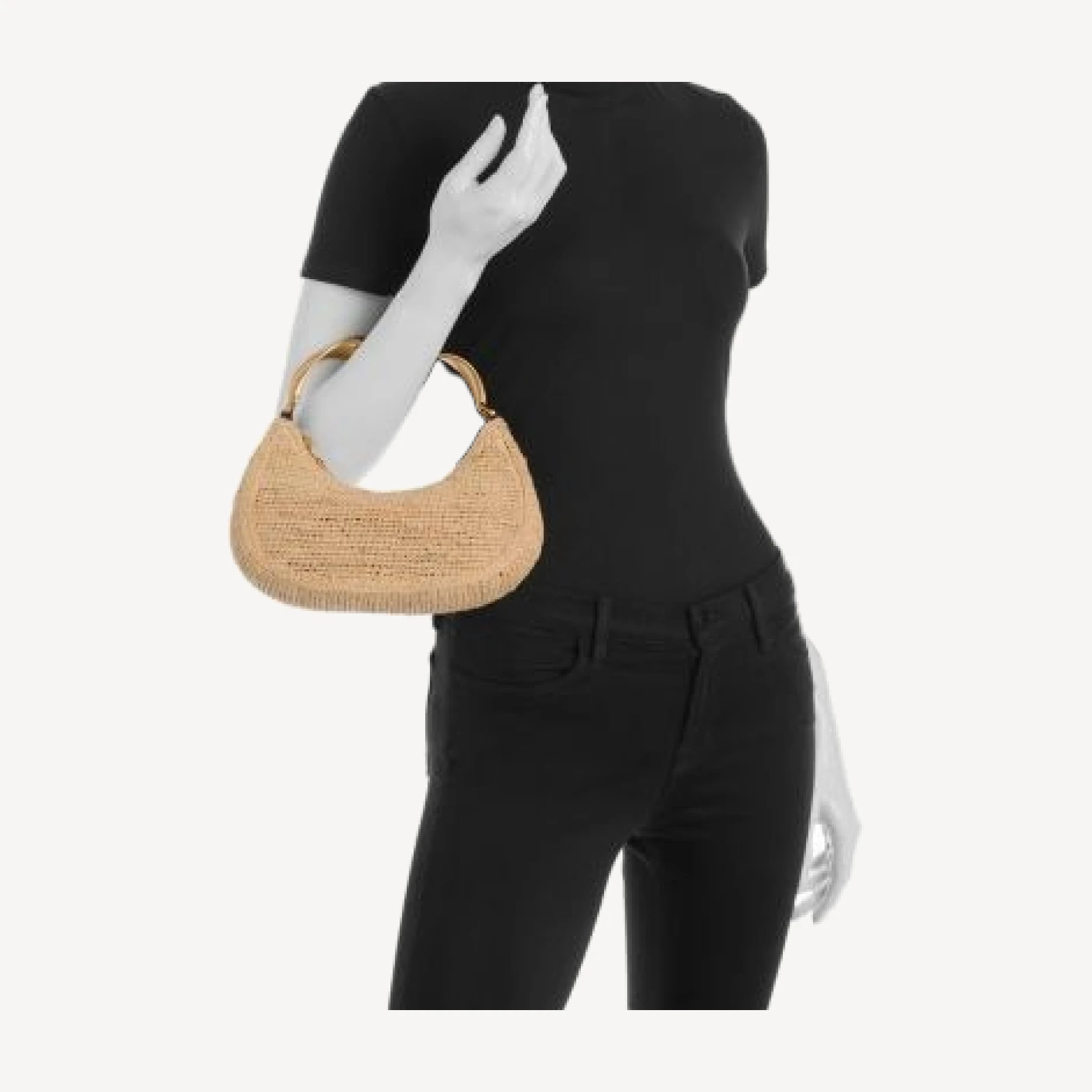 Simkhai Nixi Twist Handle Raffia Bag