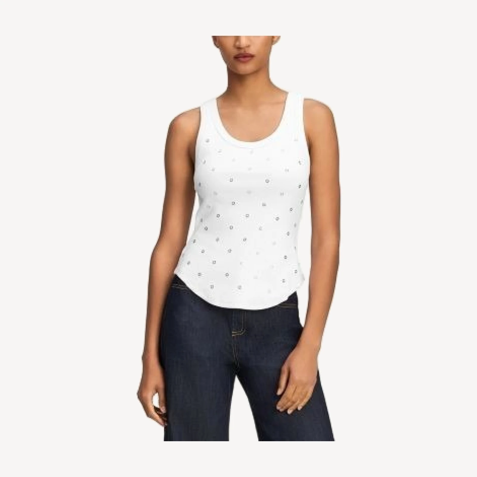 Cinq a Sept Quenta Grommet Stretch Cotton Tank