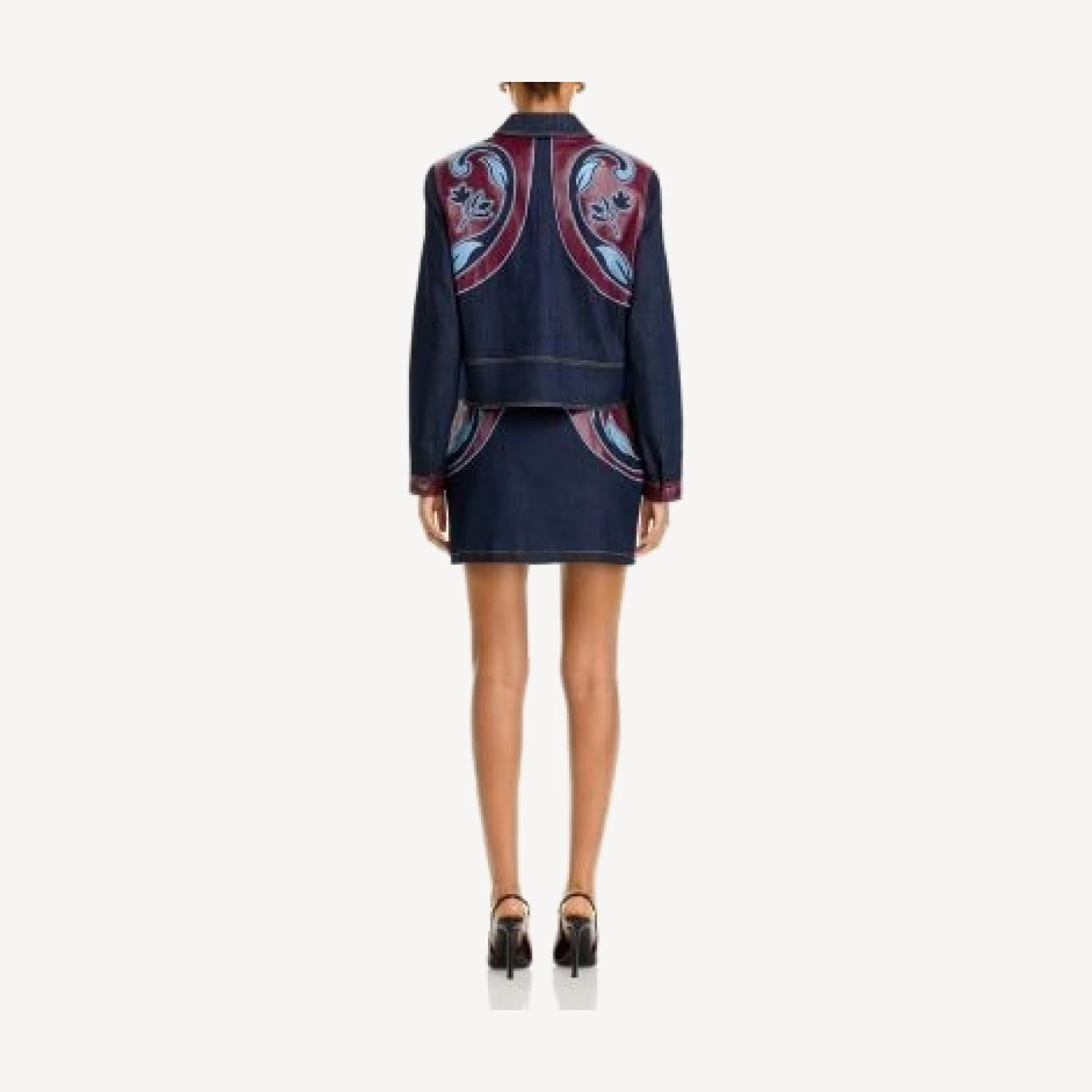 Cinq a Sept Bronwyn Applique A-Line Mini Skirt