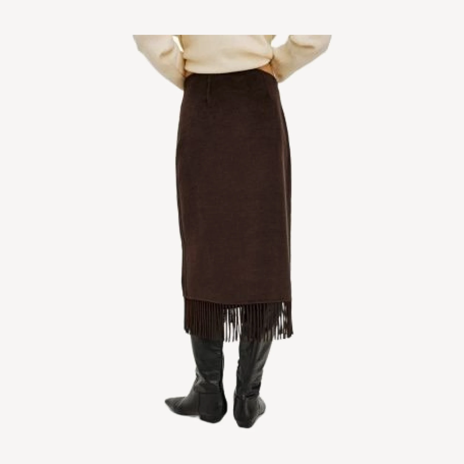 Rails Odette Wool Blend Fringed Wrap Skirt