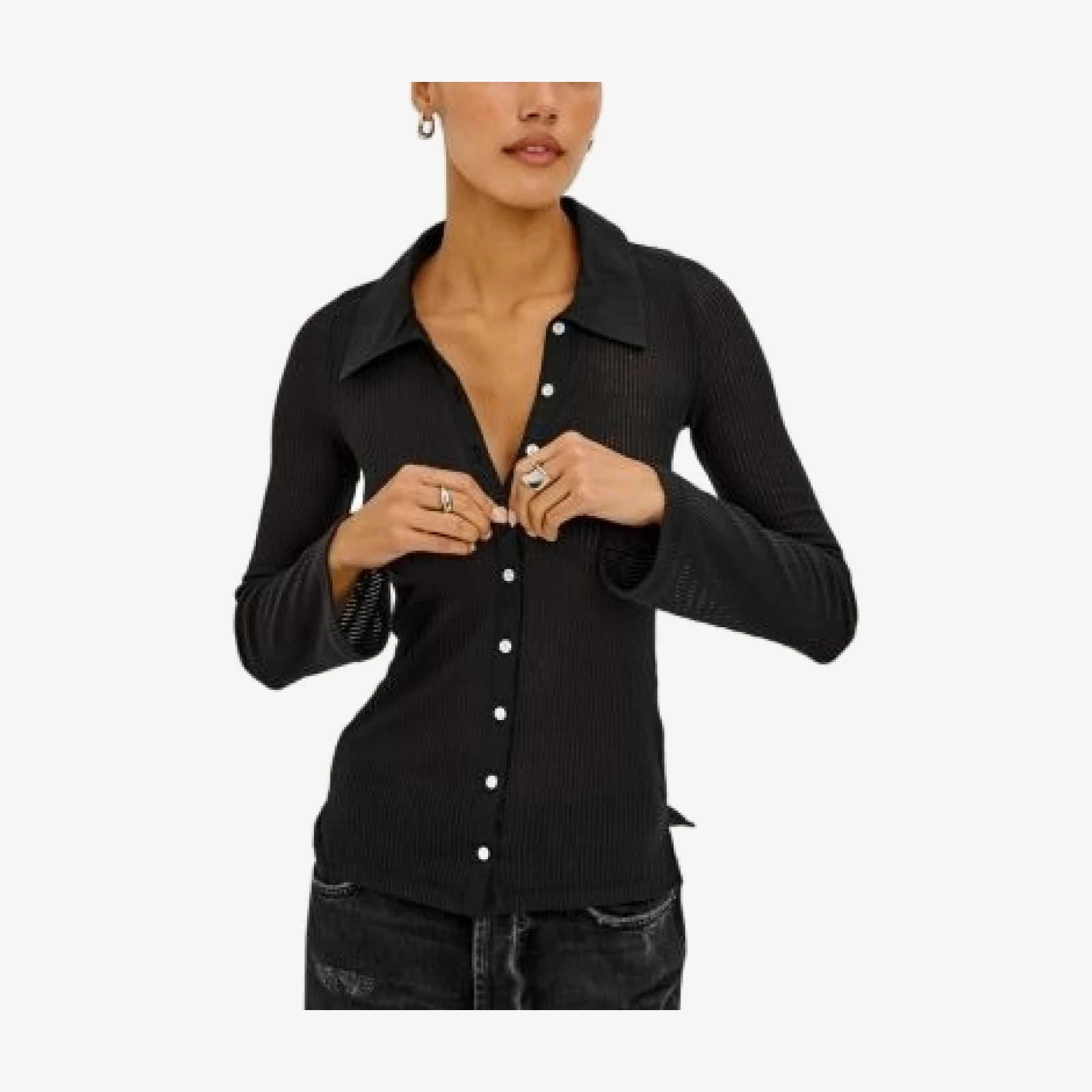 Rails Harvey Ribbed Cotton Blend Button Up Shirt