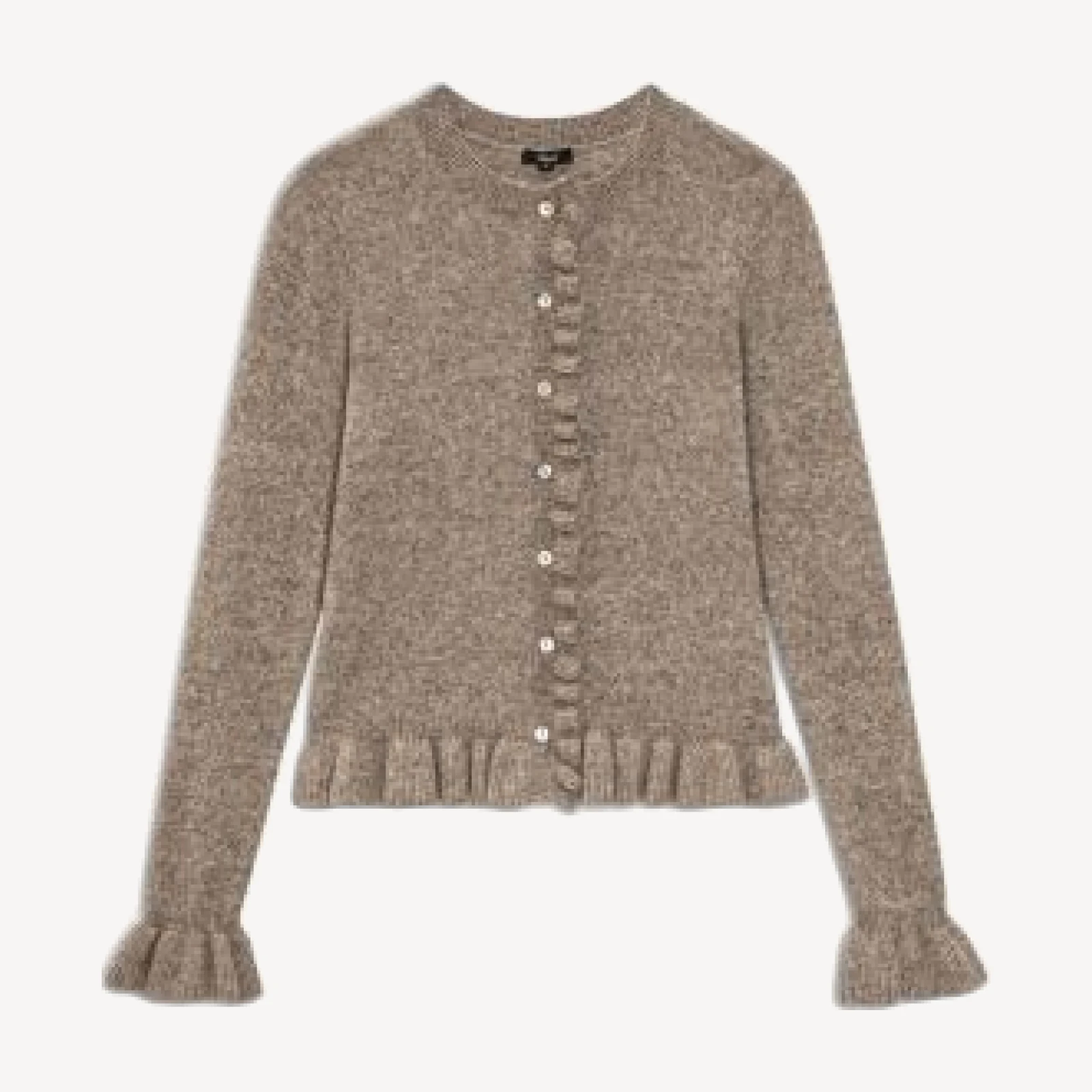 Rails Mandy Cotton & Wool Blend Ruffle Crewneck Cardigan