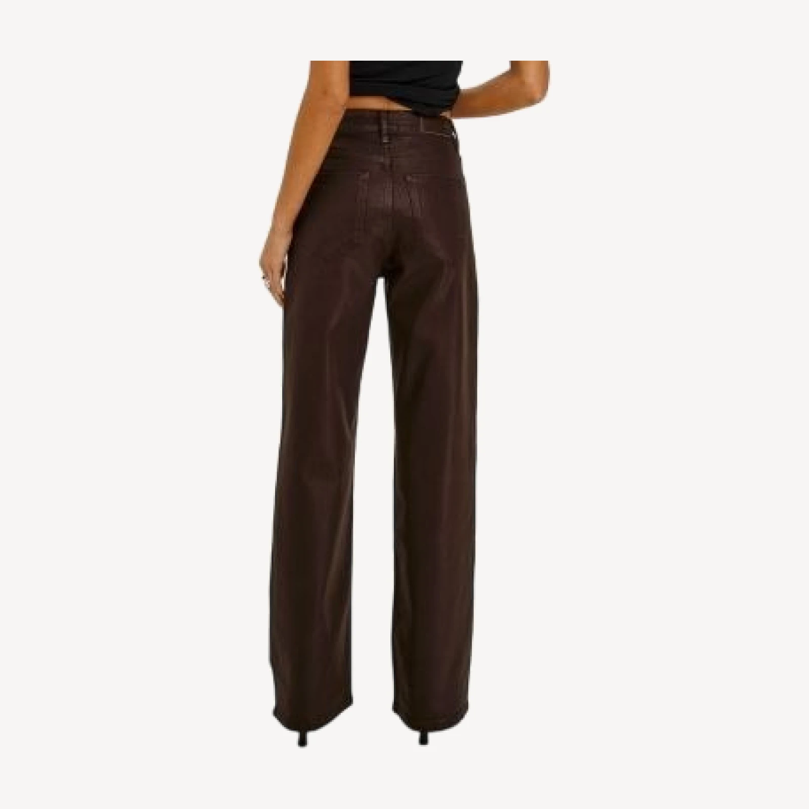 Rails Getty Cotton Stretch High Rise Straight Pants in Coated Chocolate
