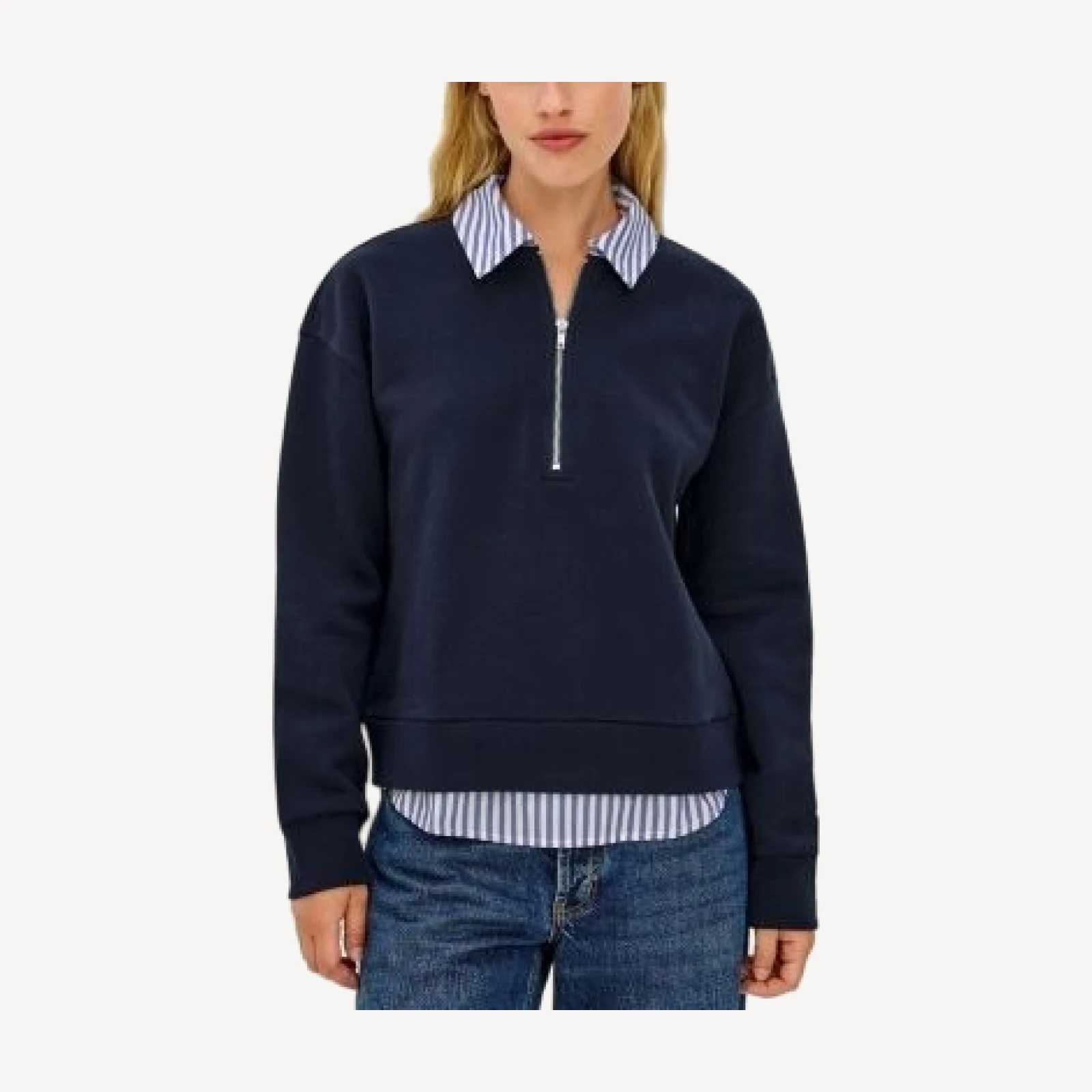 Rails Waverly Cotton Collared Quarter Zip Sweater