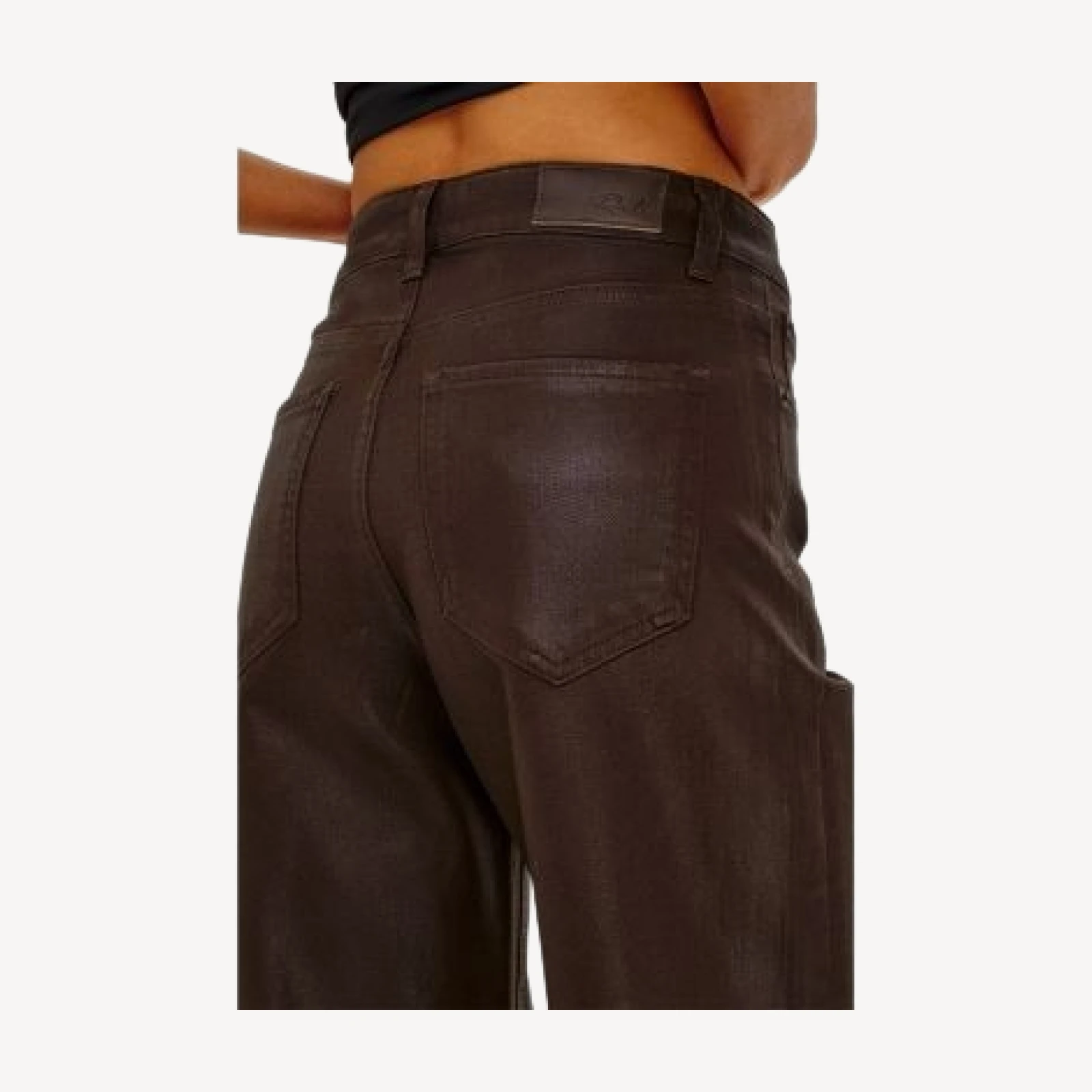 Rails Getty Cotton Stretch High Rise Straight Pants in Coated Chocolate