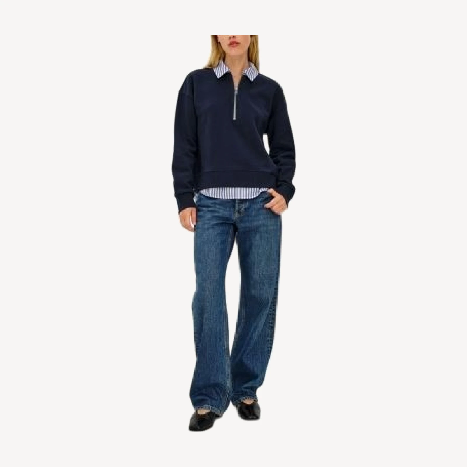 Rails Waverly Cotton Collared Quarter Zip Sweater