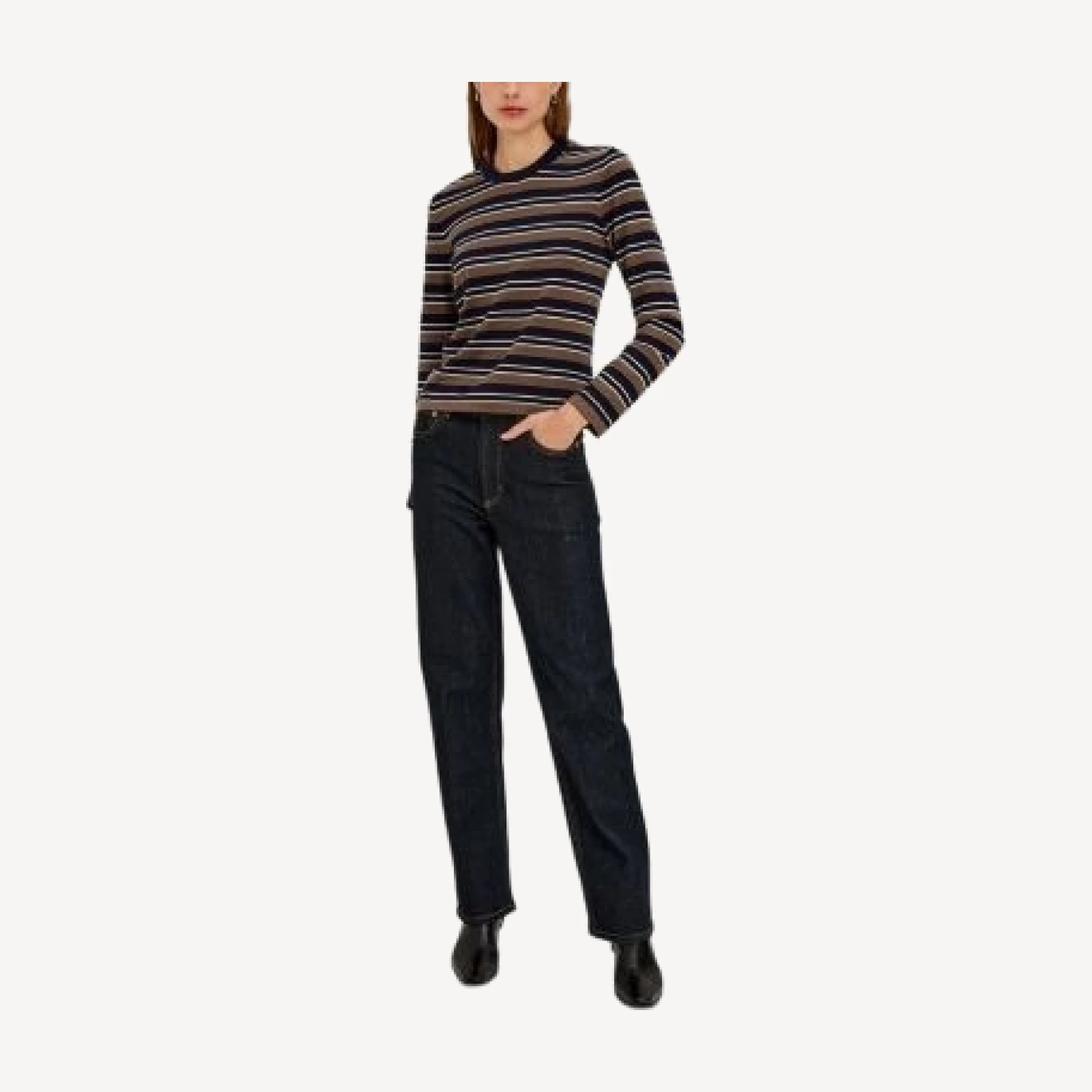 Rails Davie Striped Cotton & Cashmere Crewneck Sweater