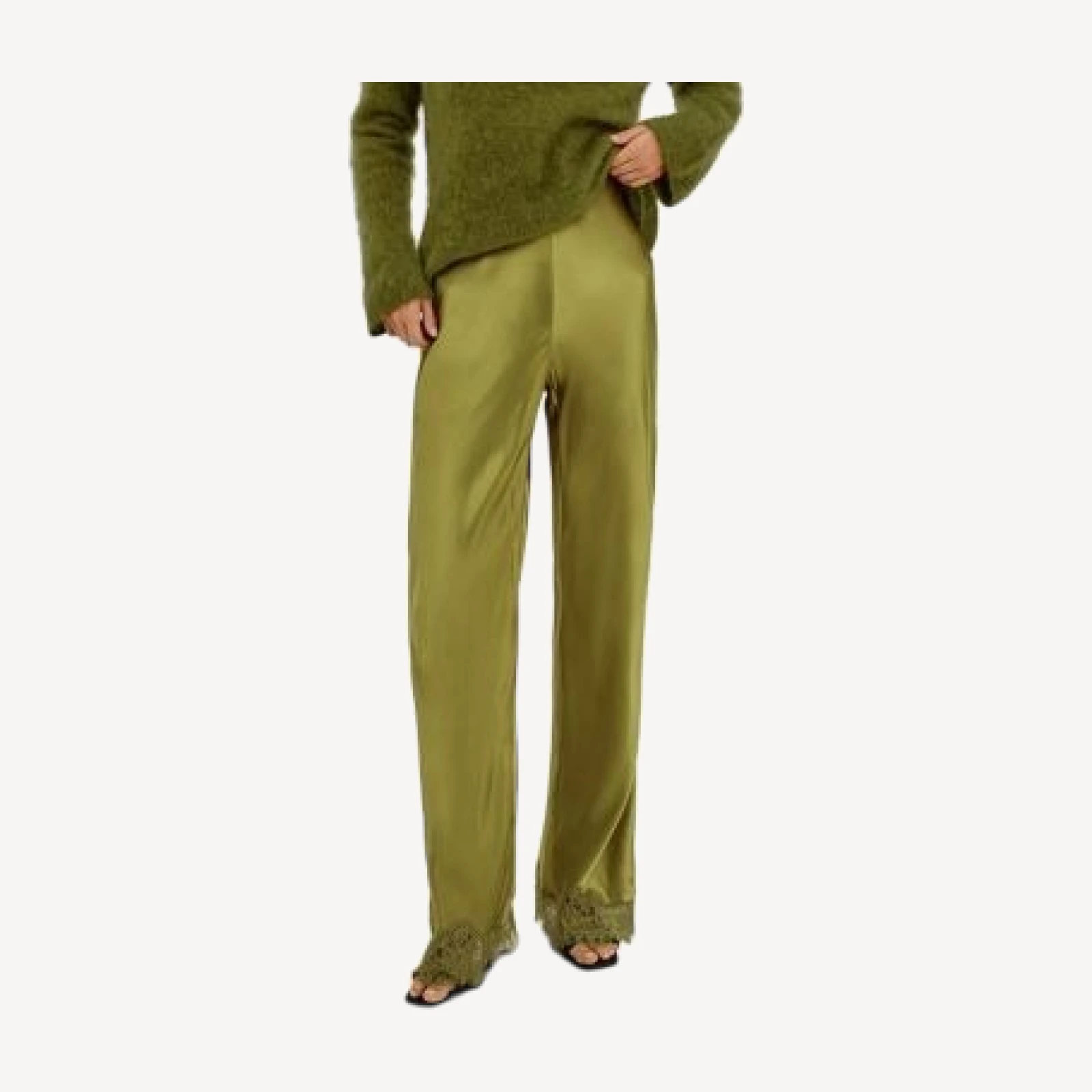 Rails Silvi Lace Hem Satin Pants