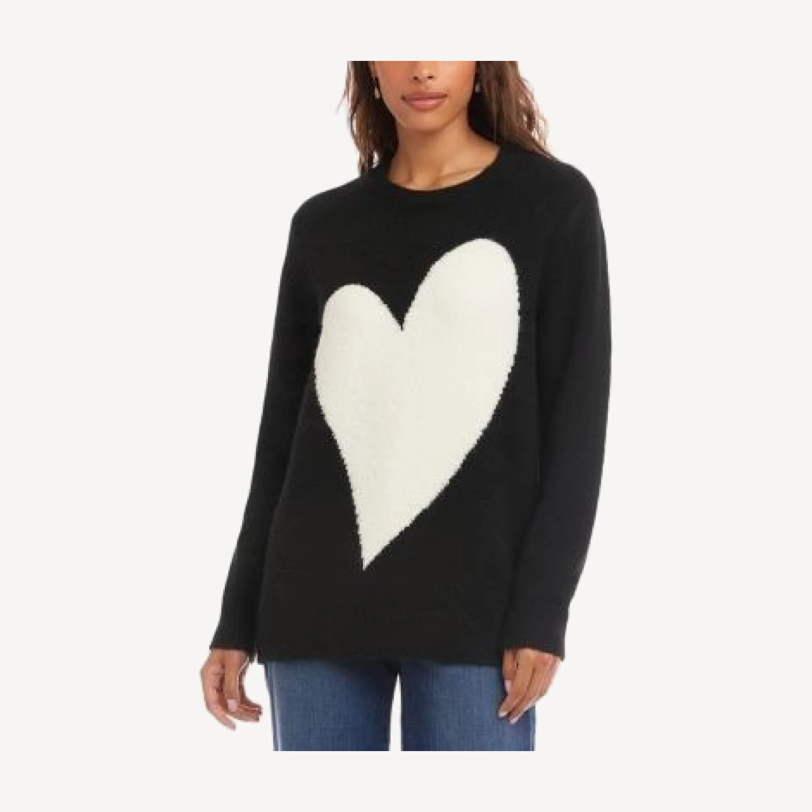 Karen Kane Heart Jacquard Sweater