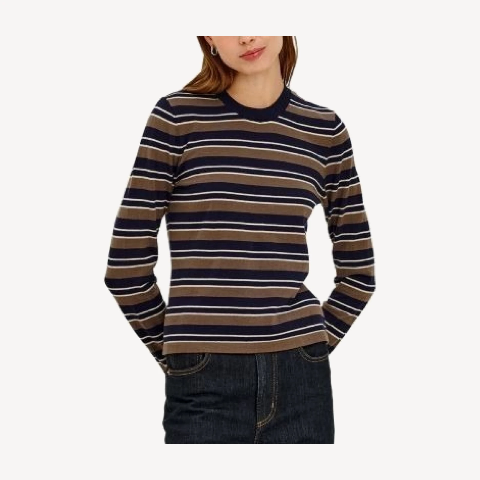 Rails Davie Striped Cotton & Cashmere Crewneck Sweater