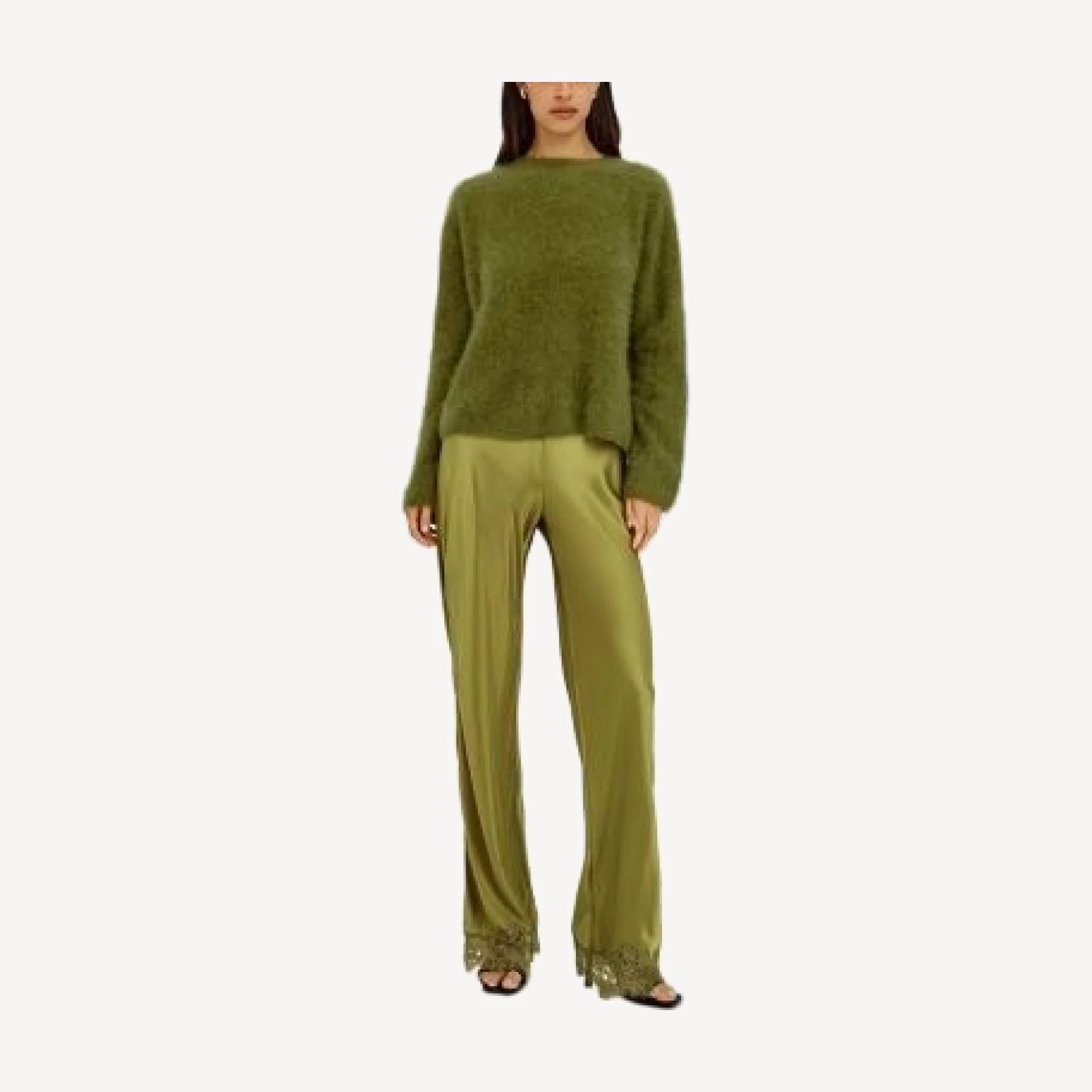 Rails Silvi Lace Hem Satin Pants